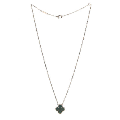 Van Cleef & Arpels 18K Yellow Gold Malachite Vintage Alhambra Pendant Necklace 3 of 8