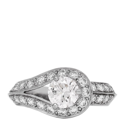 Van Cleef & Arpels Platinum Diamond .70ct Couture Solitaire Ring 48 4.5 1 of 7