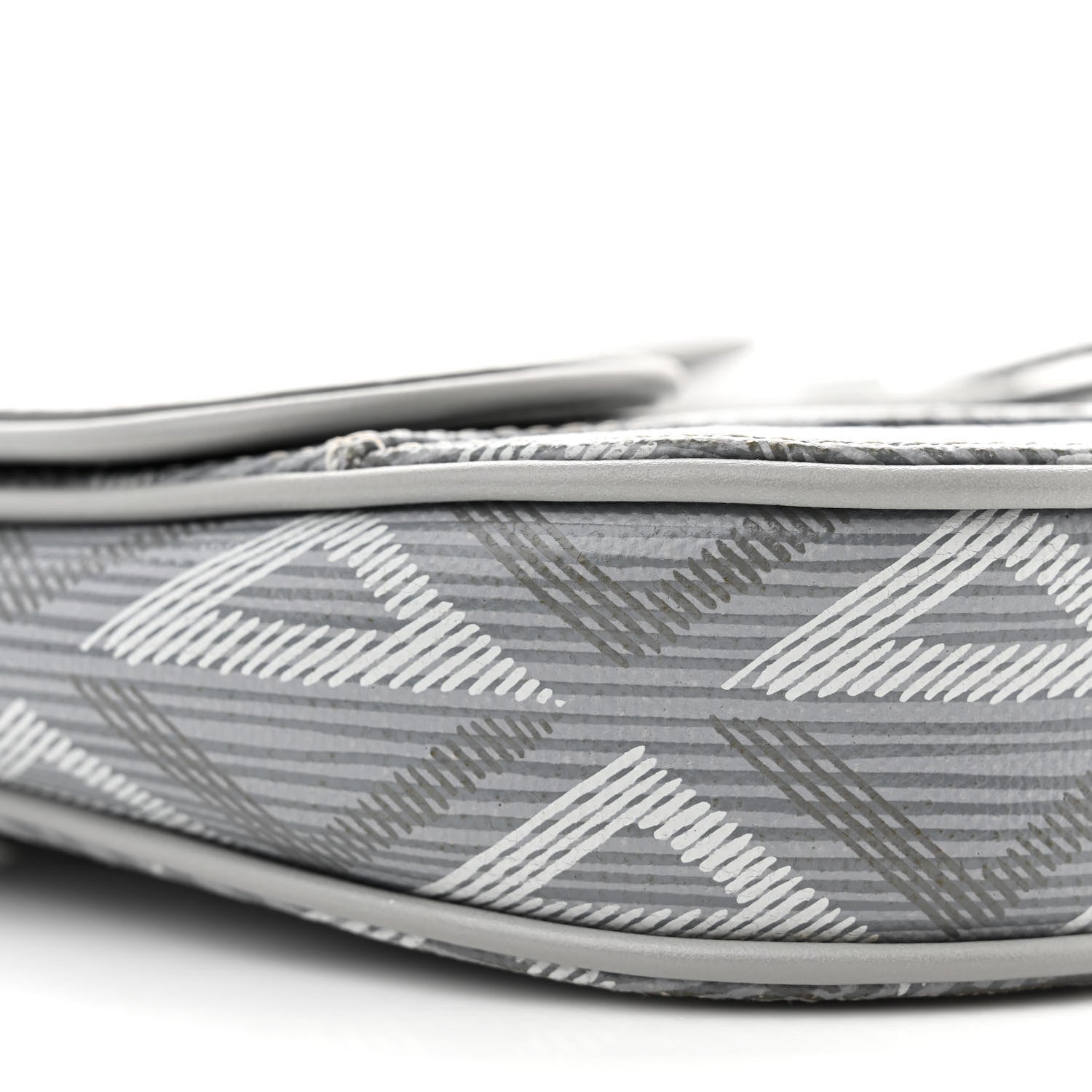 Christian Dior CHRISTIAN DIOR Coated Canvas CD Diamond Mens Mini Saddle Bag Grey 9 of 14