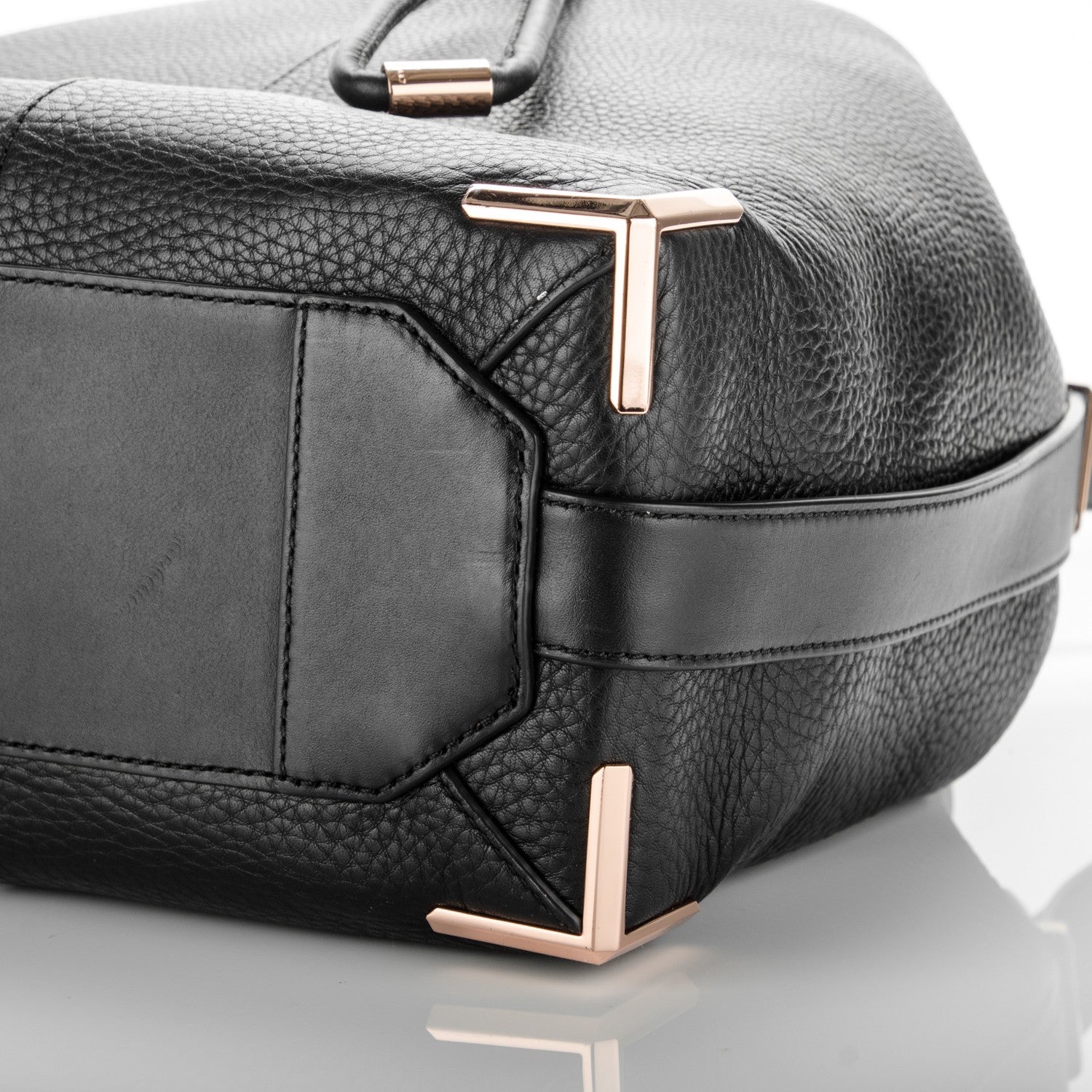 Alexander Wang Pebbled Calfskin Prisma Drawstring Hobo Black Rose Gold Hardware 7 of 9