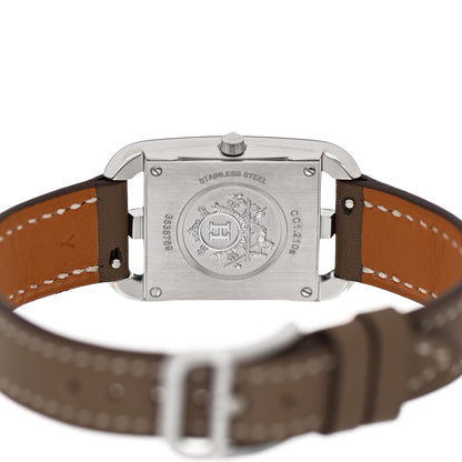 Hermes Stainless Steel Swift Diamond Mother of Pearl 23mm Cape Cod Quartz Watch Etoupe 4 of 5