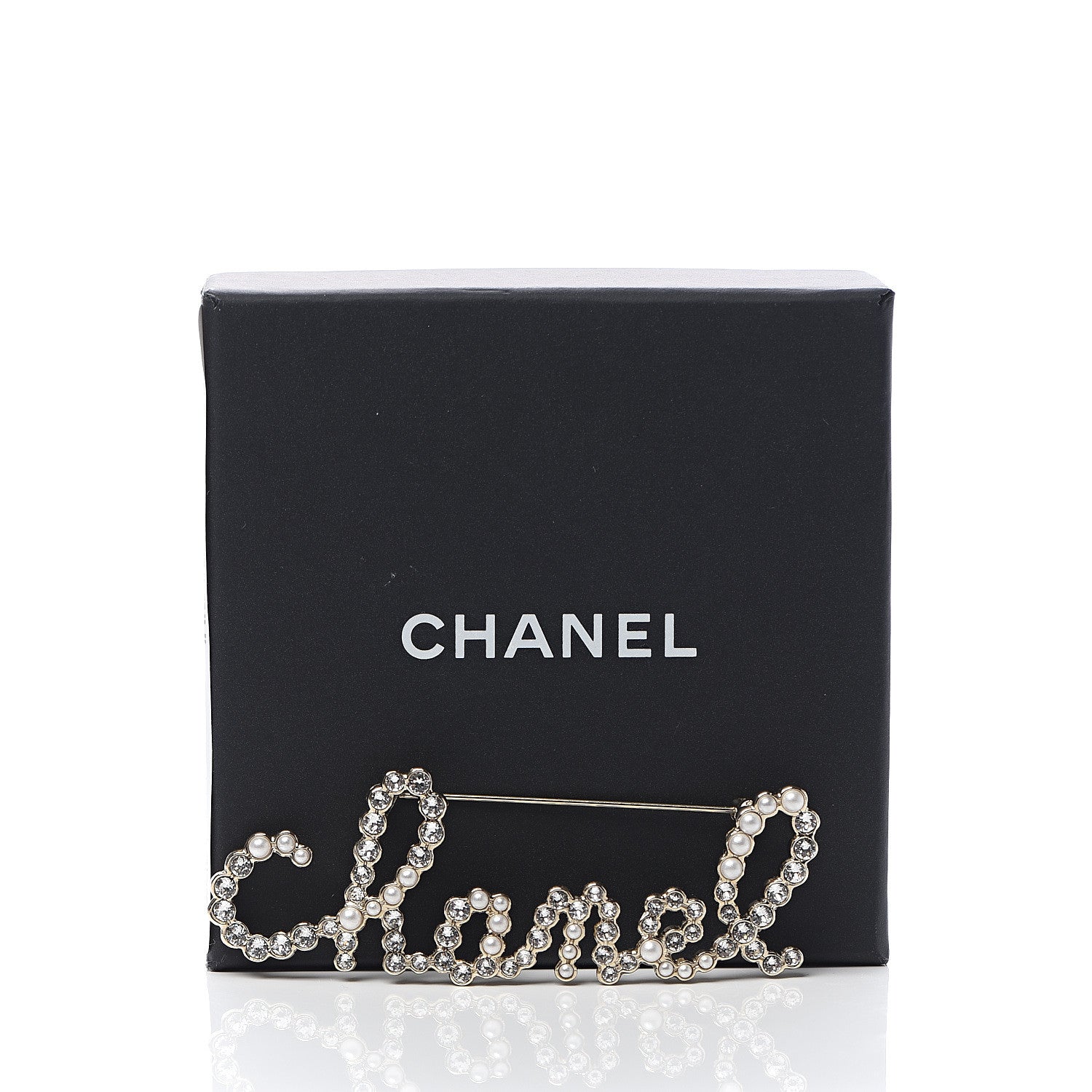 Chanel Metal Glass Swirling Pearls Brooch Pin Gold 4 of 4