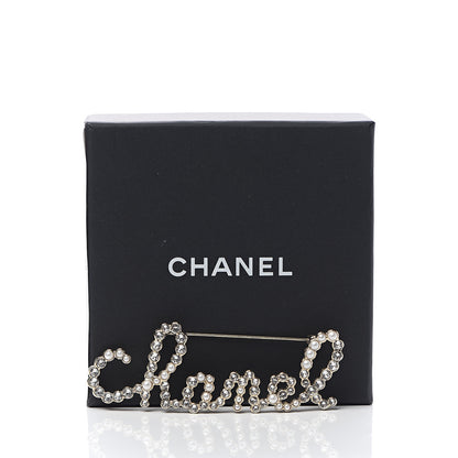 Chanel Metal Glass Swirling Pearls Brooch Pin Gold 4 of 4