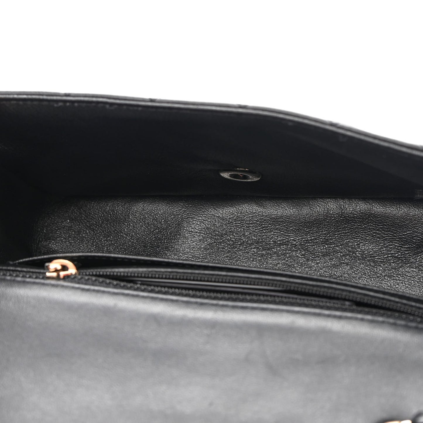 Lambskin Quilted Mini Rectangular Flap Black