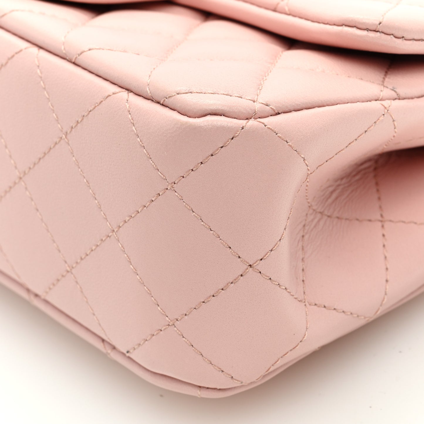 Lambskin Quilted Camellia Crush Mini Rectangular Flap Pink