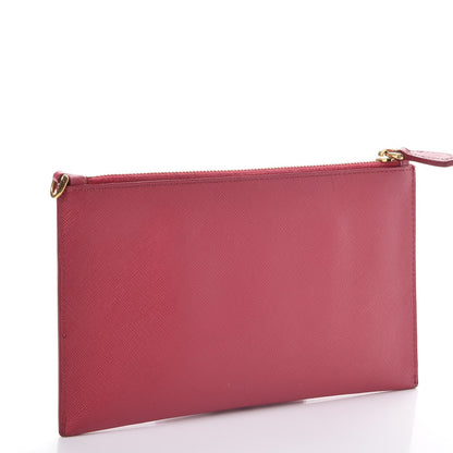 Prada Saffiano Flat Zip Wristlet Peonia 3 of 13