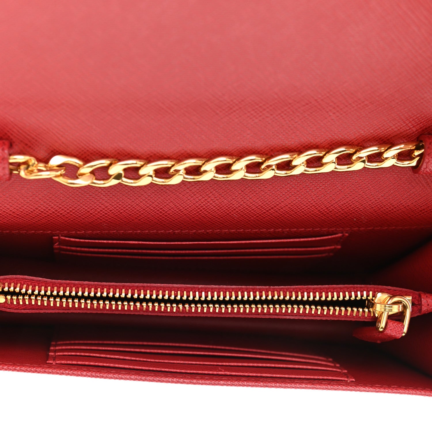 Prada Saffiano Bandoliera Flip Lock Chain Crossbody Bag Fuoco 4 of 9