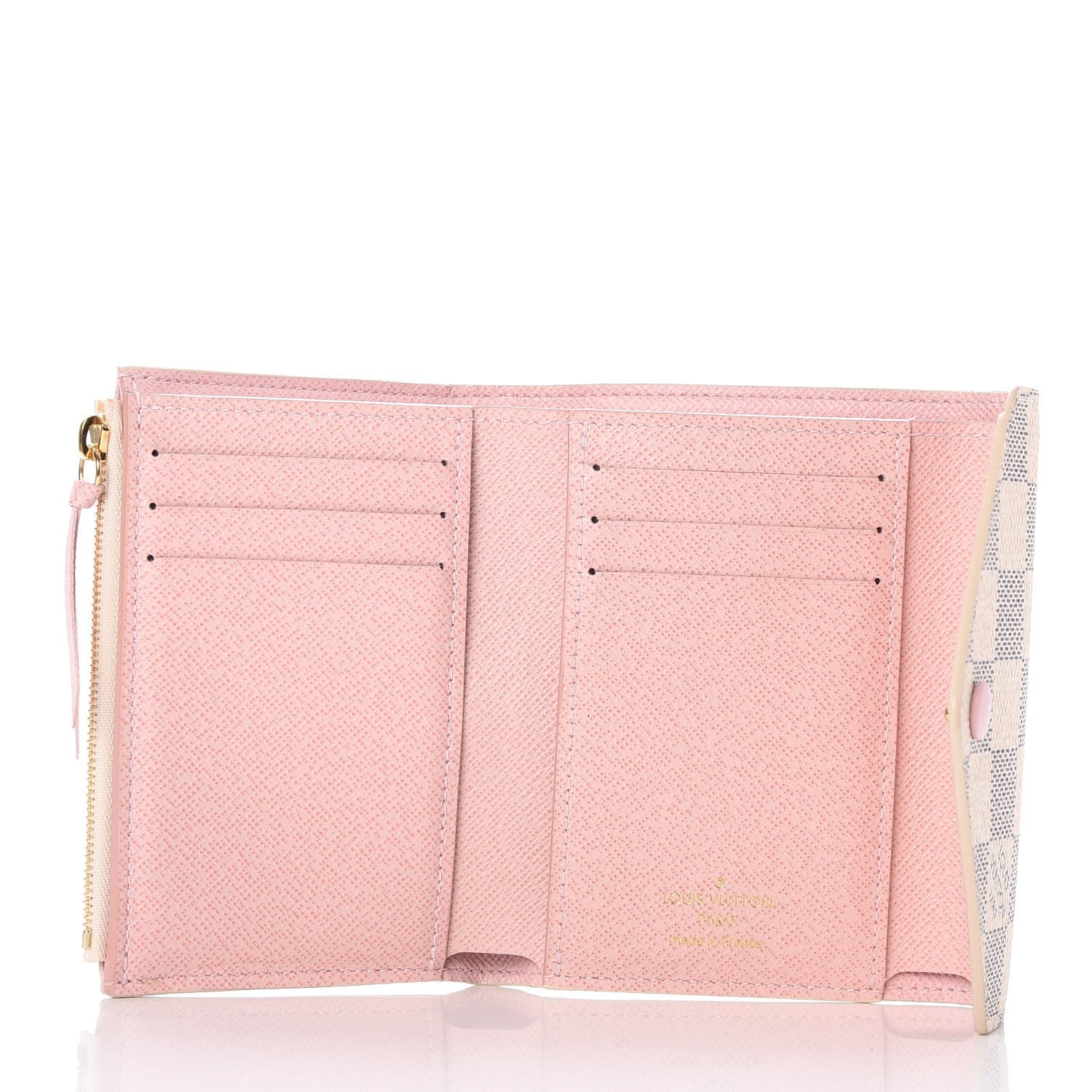 Louis Vuitton Damier Azur Victorine Wallet Rose Ballerine 5 of 8