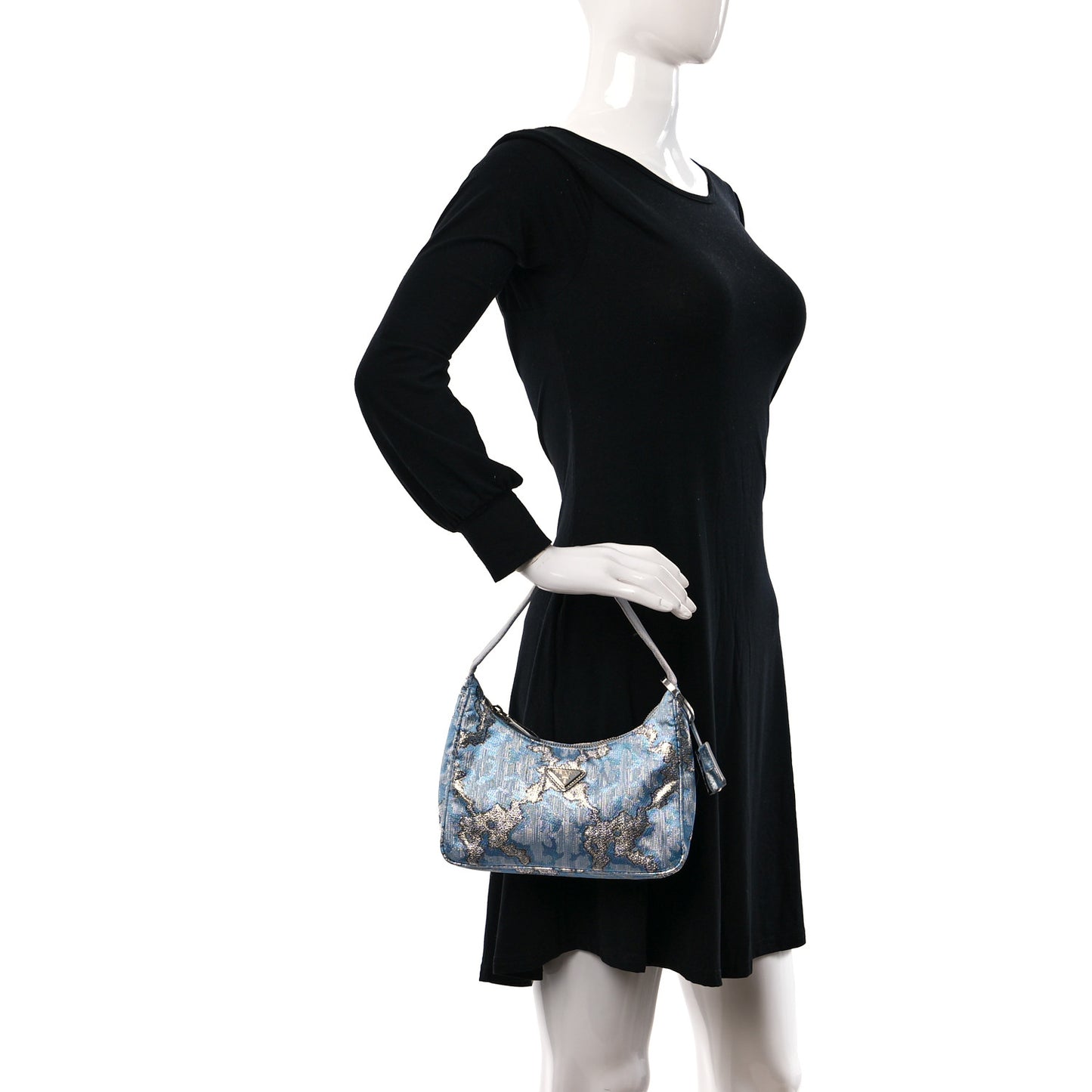 Broccato Mini Re-Edition 2000 Bag Blue