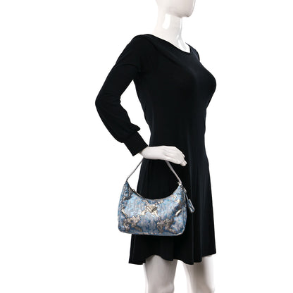 Prada Broccato Mini Re-Edition 2000 Bag Blue 2 of 8