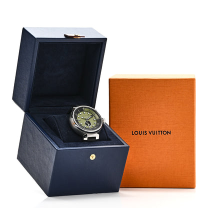 Louis Vuitton Stainless Steel Rubber 44mm Tambour Street Diver Automatic Watch Urban Green 5 of 5