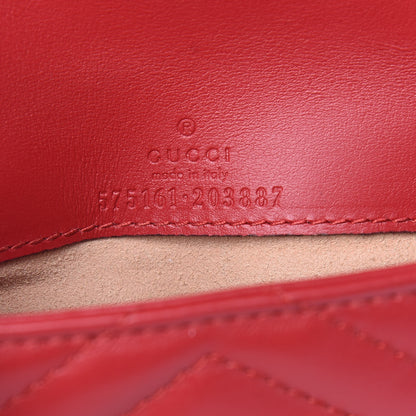 Gucci Calfskin Matelasse GG Marmont 2.0 Coin Purse On A Chain Hibiscus Red 8 of 10