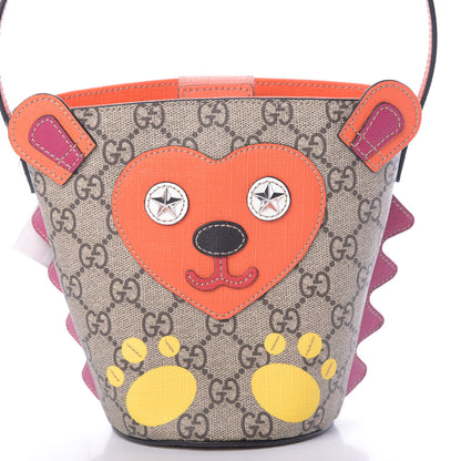 Gucci GG Supreme Monogram Childrens Hedgehog Bucket Bag Orange 8 of 10