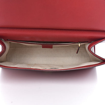 Gucci Calfskin Feline Medium GG Marmont Top Handle Bag Vulcanic Red 5 of 16