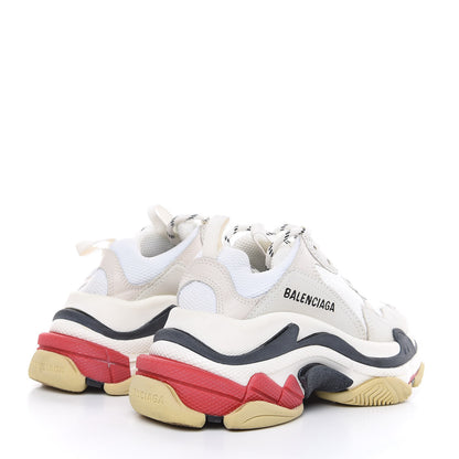 Balenciaga Fabric Mesh Womens Triple S Sneakers 38 Grey Red White 4 of 10