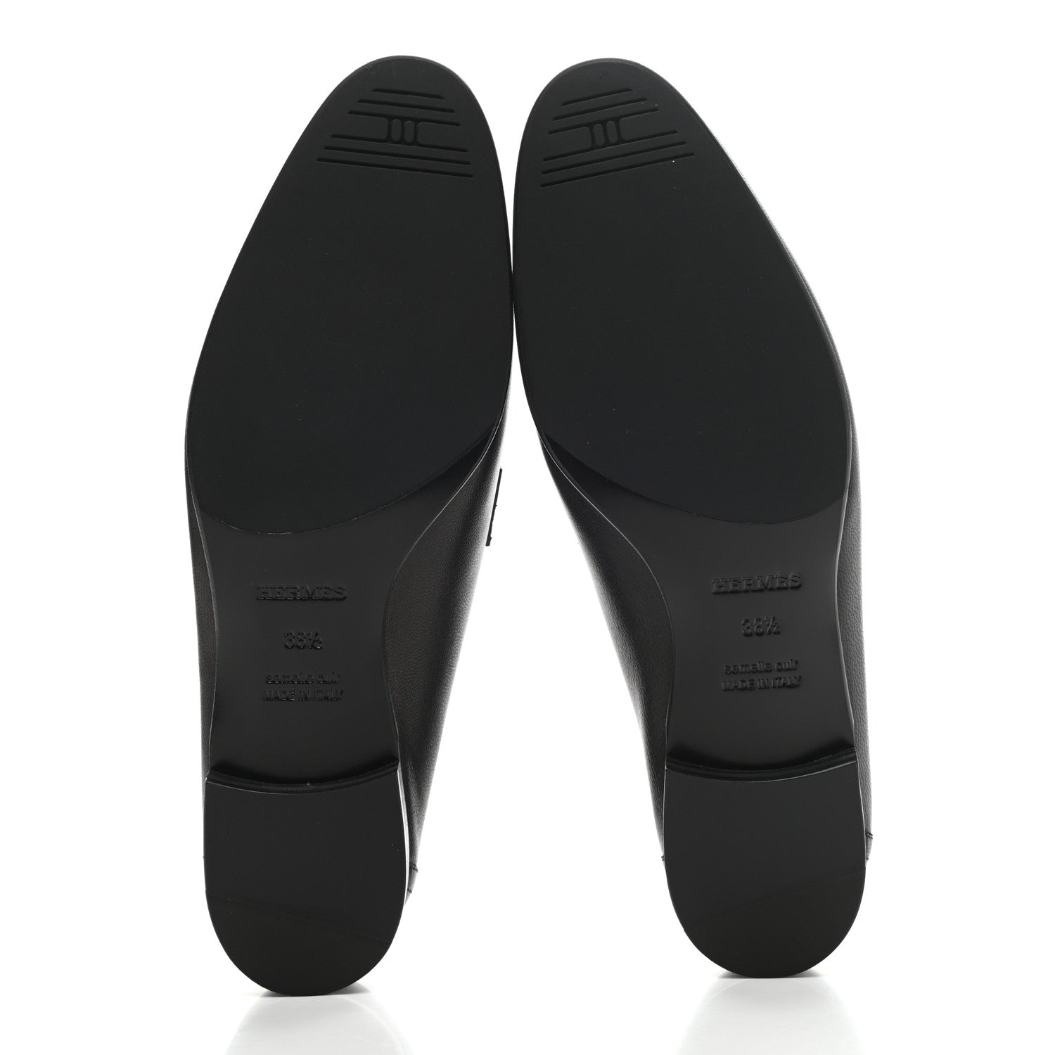 Hermes Goatskin Womens Paris Loafers 38.5 Black 5 of 9
