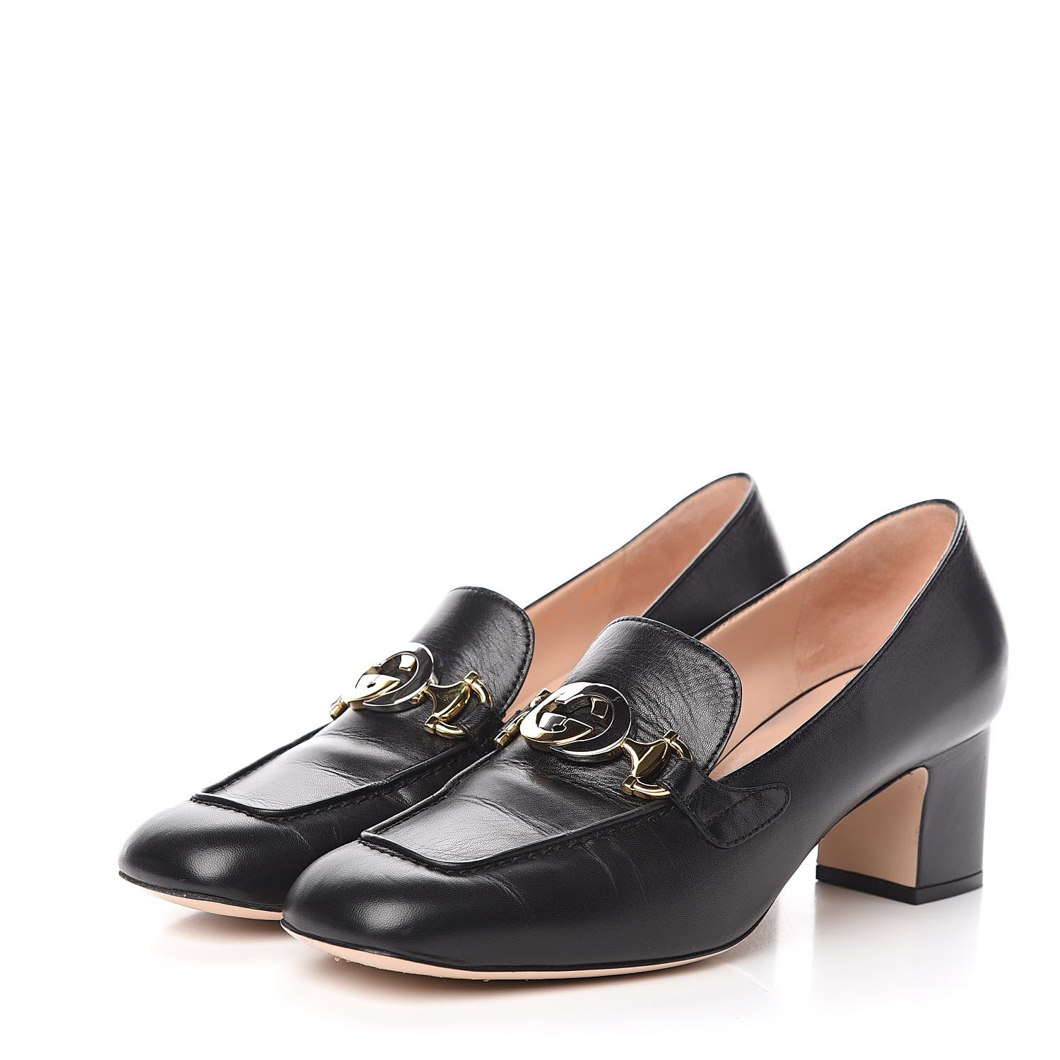 Gucci Malaga Kid Zumi Mid Heel Loafers 39 Black 3 of 11