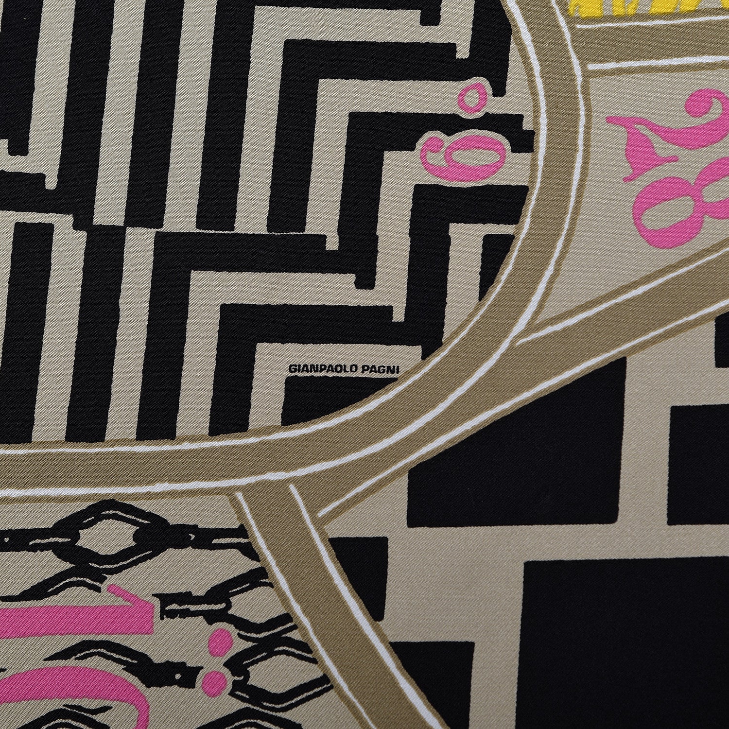 Hermes Silk Jeu De Soie Scarf 90 Mastic Bleu Multicolore 5 of 6