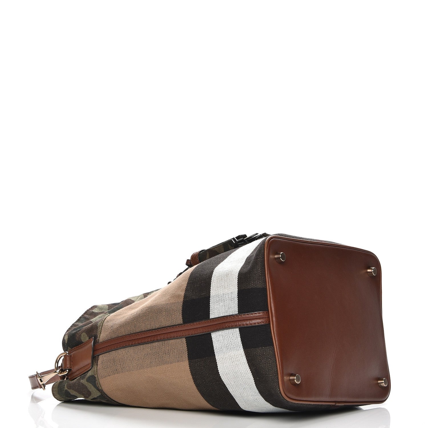Burberry Canvas Mega Check Camouflage Medium Susanna Hobo Russet Brown 5 of 12
