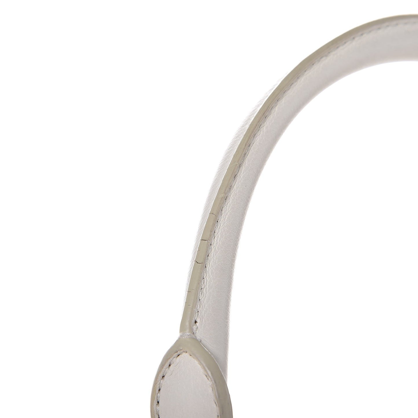 Grained Calfskin Top Handle Flap White