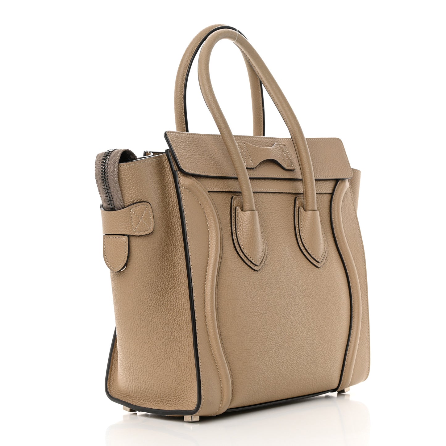 Drummed Calfskin Micro Luggage Dune