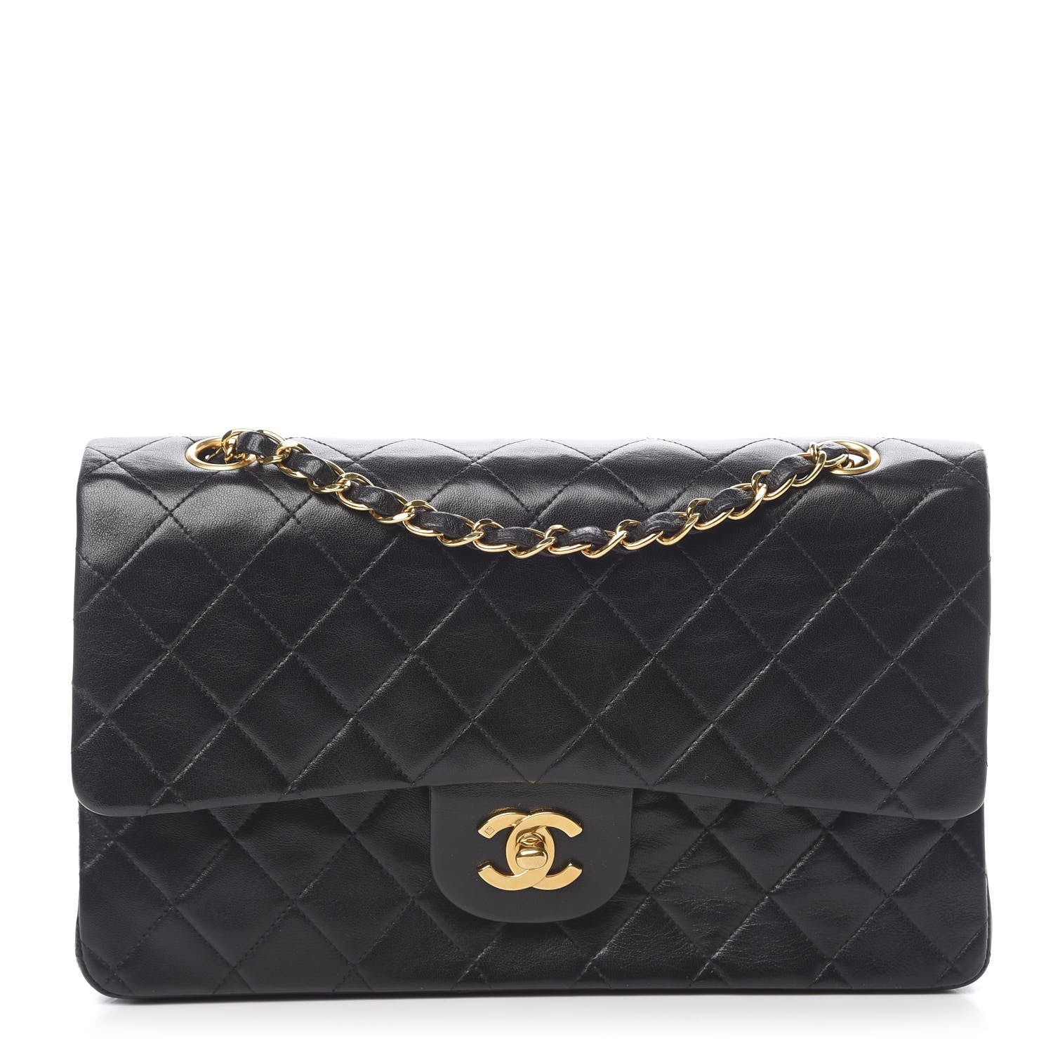 Chanel Lambskin Quilted Medium Double Flap Black 1 of 16