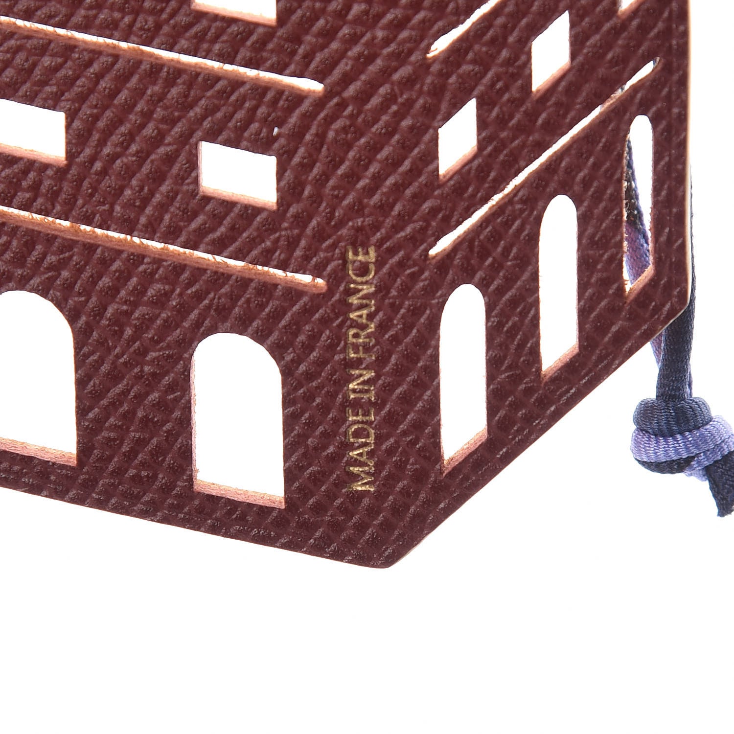 Hermes Togo Epsom Petit H Facade Bag Charm Orange Rouge H 3 of 4