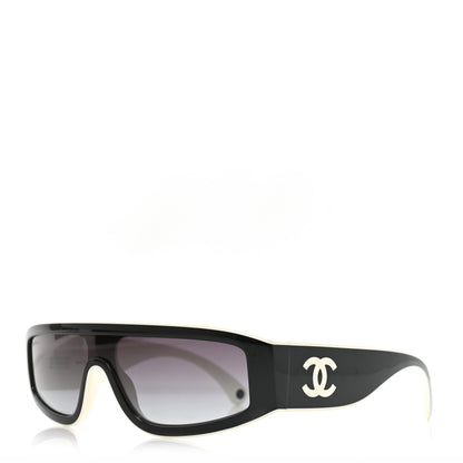 Chanel Acetate Cat Eye Sunglasses 6057 Black White Black White 1 of 7