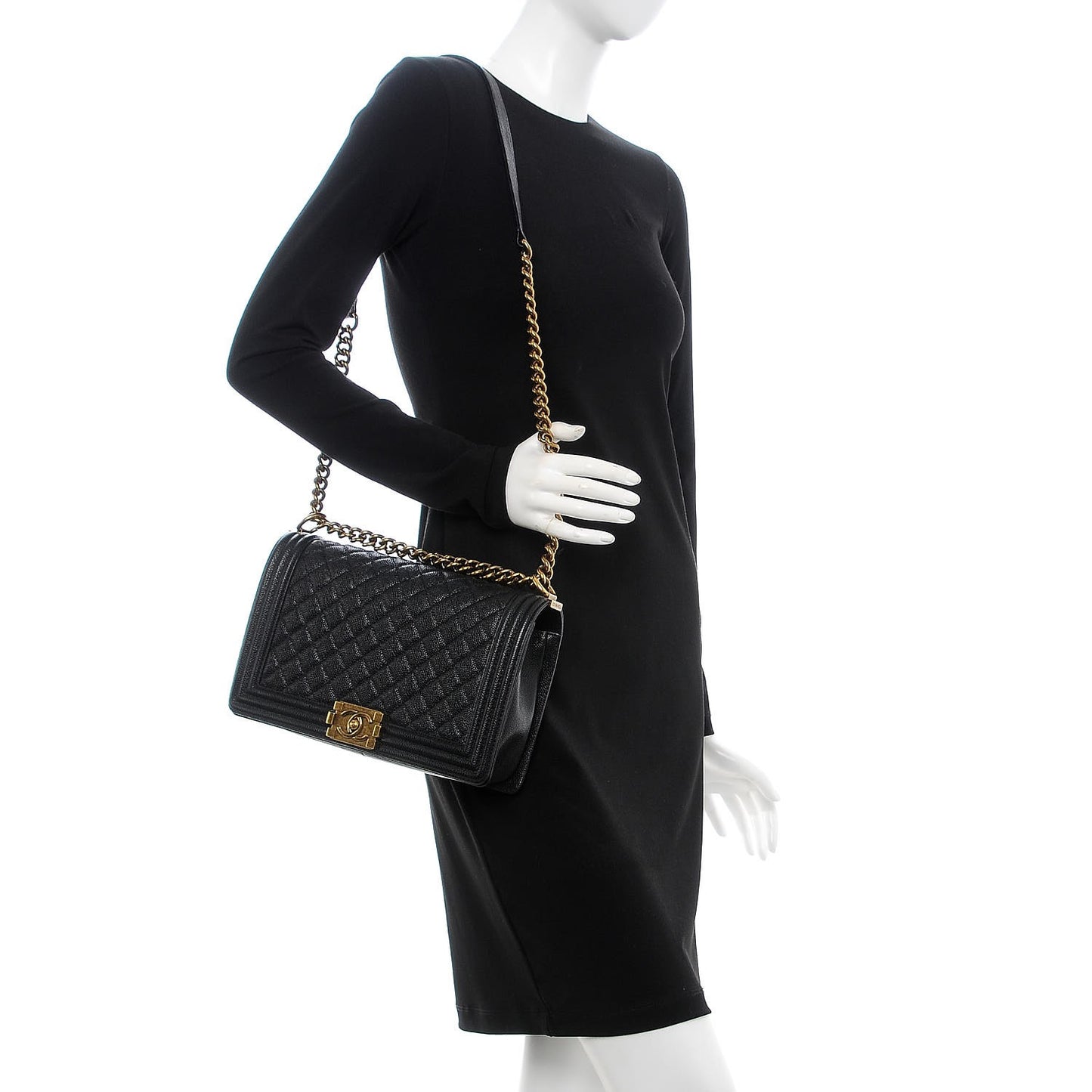 Caviar Quilted New Medium Boy Flap Black