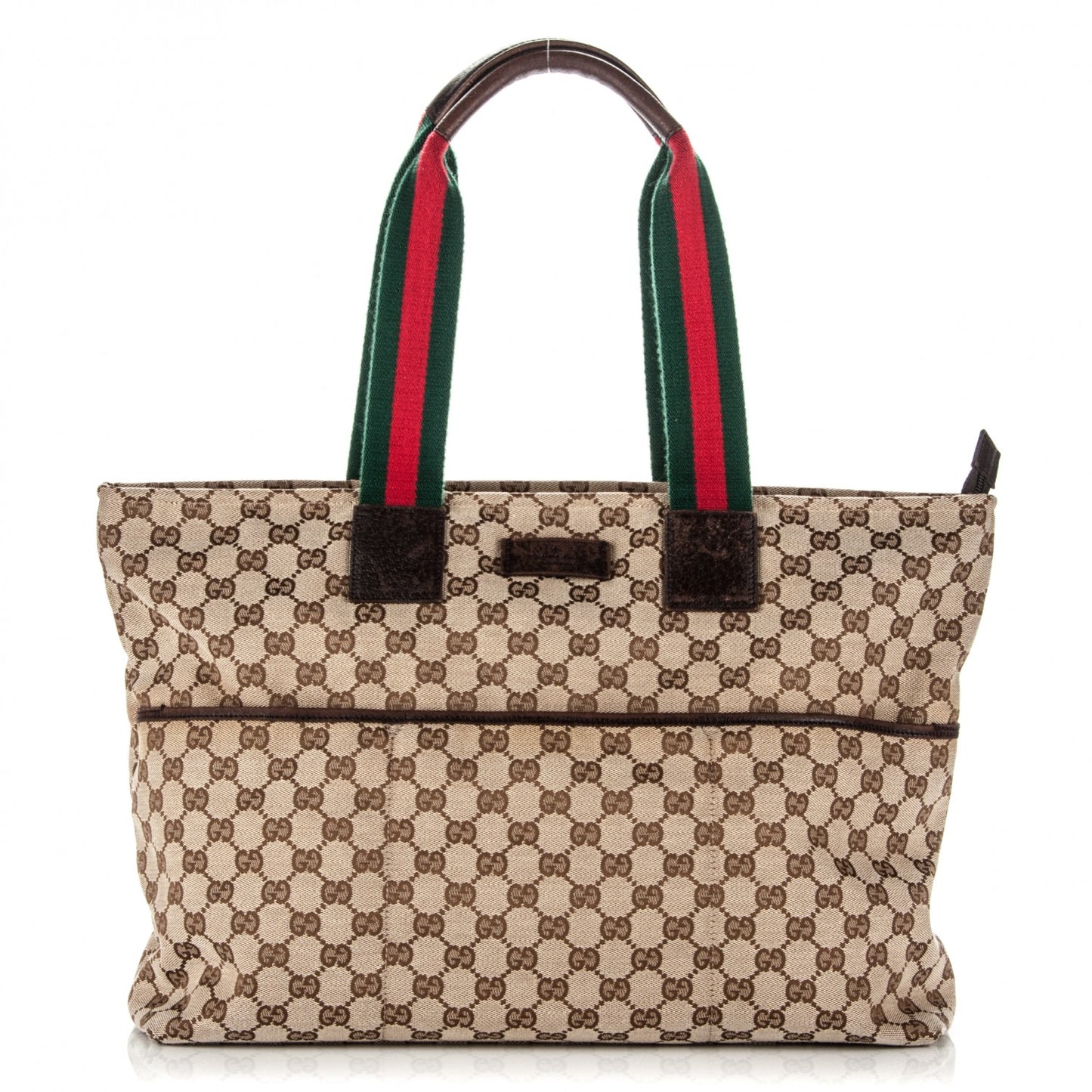 Monogram Web Large Diaper Tote Brown