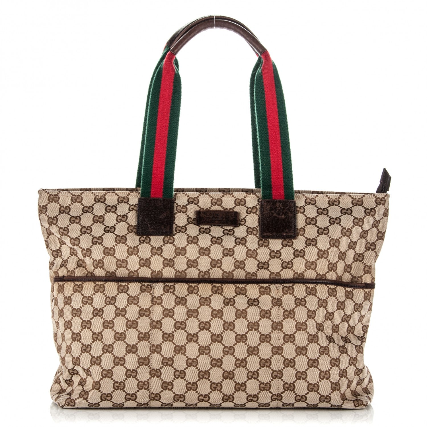 Gucci Monogram Web Large Diaper Tote Brown 1 of 11