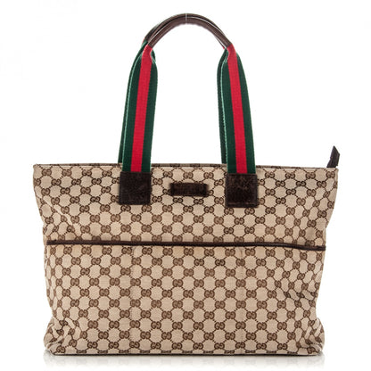Gucci Monogram Web Large Diaper Tote Brown 1 of 11