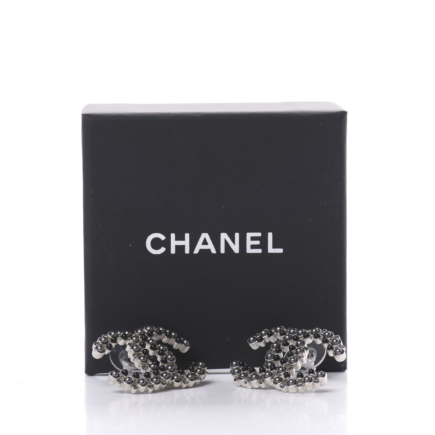 Pearl Crystal Snow Splash CC Earrings Ruthenium