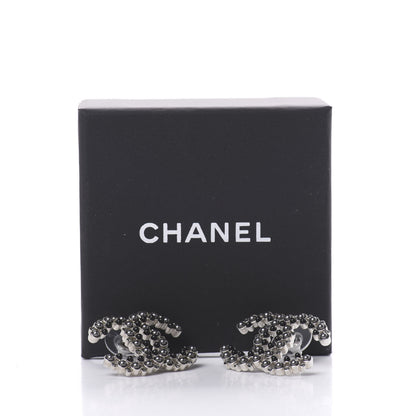 Chanel Pearl Crystal Snow Splash CC Earrings Ruthenium 6 of 6