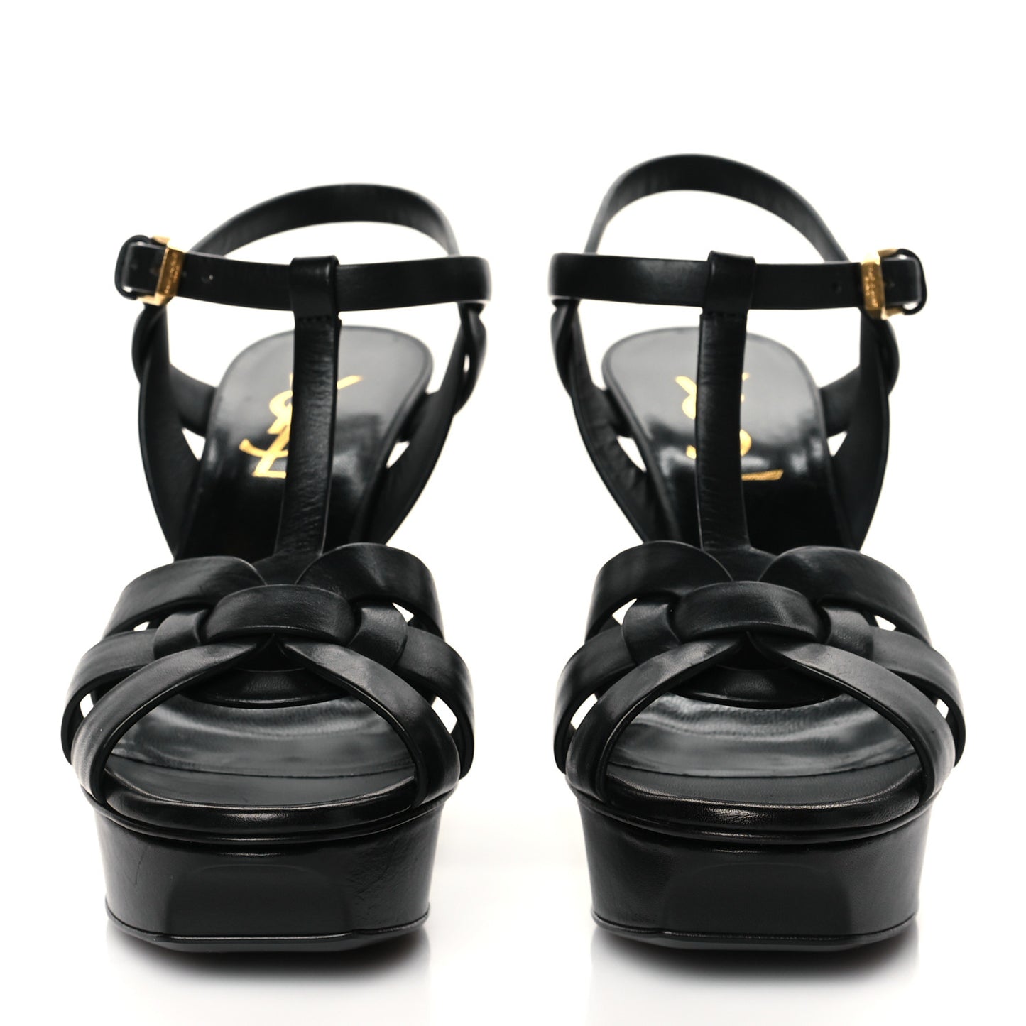 Calfskin Tribute 75 Platform Sandals 36.5 Black
