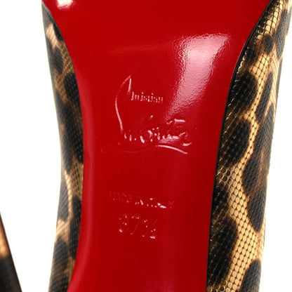 Christian Louboutin Calfskin Coin Leopard Print Hot Chick 100 Pumps 37.5 Gold 18 of 24