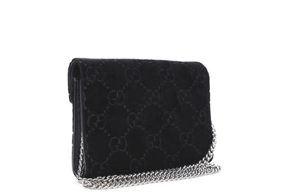 Gucci Velvet GG Monogram Mini Dionysus Chain Wallet Black 3 of 11
