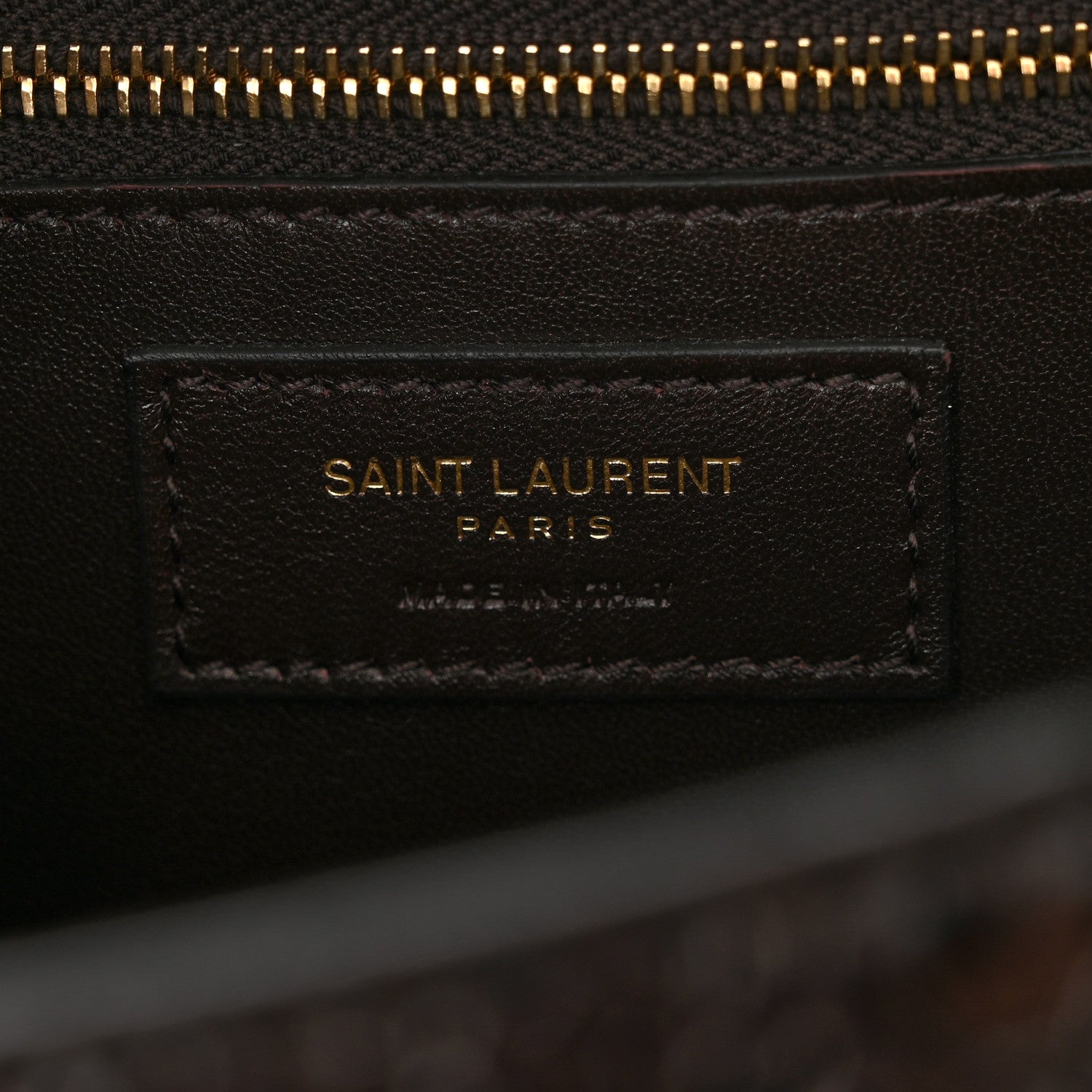 Saint Laurent Embossed Calfskin Carre Satchel Brown 7 of 12