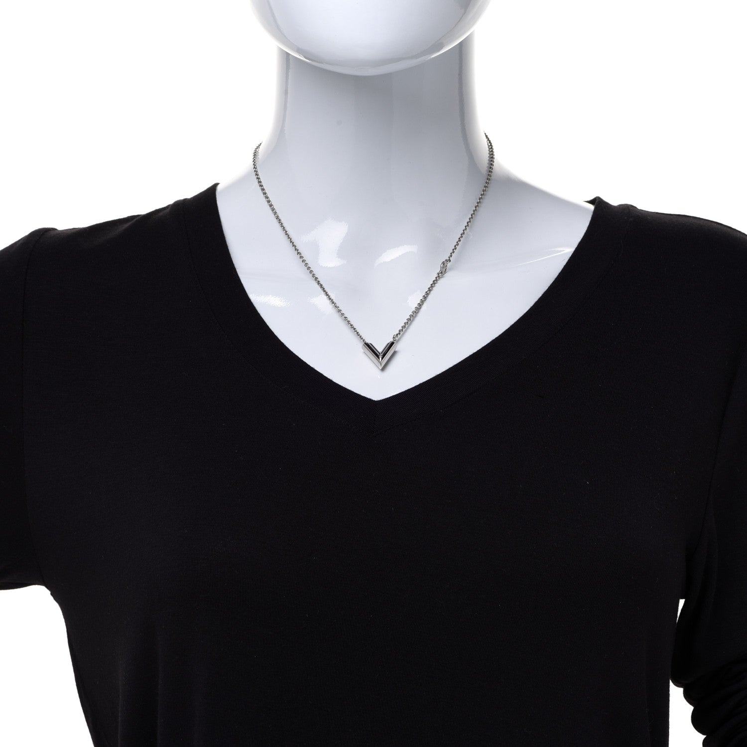 Louis Vuitton Metal Essential V Supple Necklace Silver 2 of 7