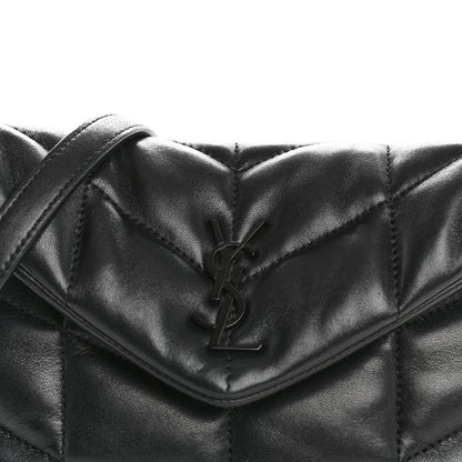 Saint Laurent Lambskin Quilted Toy Loulou Puffer Monogram Monochrome Chain Satchel Black 8 of 10