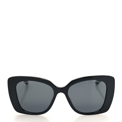 Chanel Acetate Strass Square Sunglasses 5422-B Black White 2 of 8