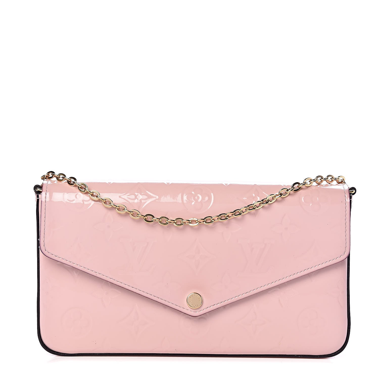 Louis Vuitton Vernis Felicie Chain Wallet Rose Ballerine 1 of 15