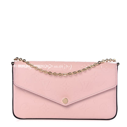 Louis Vuitton Vernis Felicie Chain Wallet Rose Ballerine 1 of 15