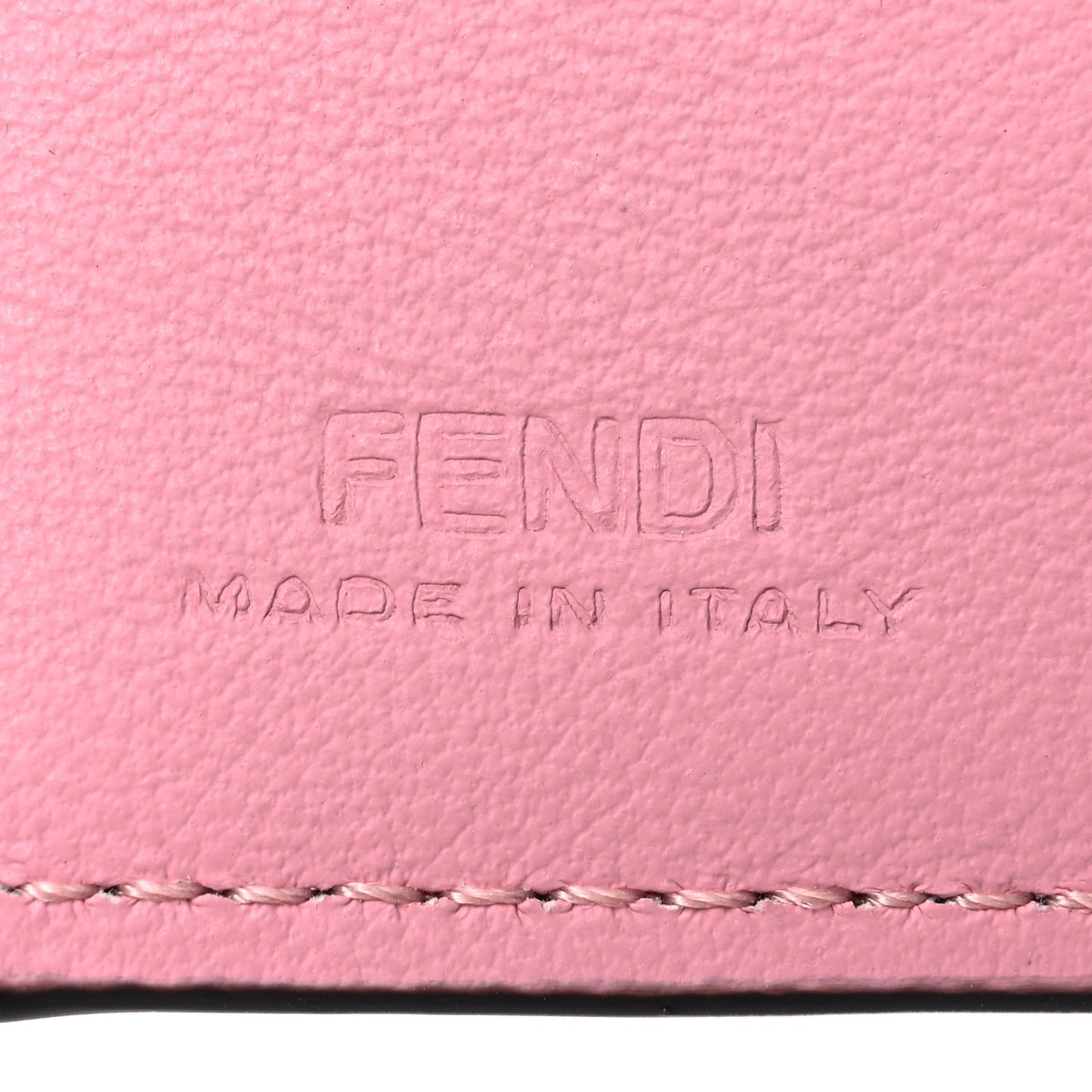 Nappa FF Embossed Line Print Micro Tri-Fold Wallet White Multicolor