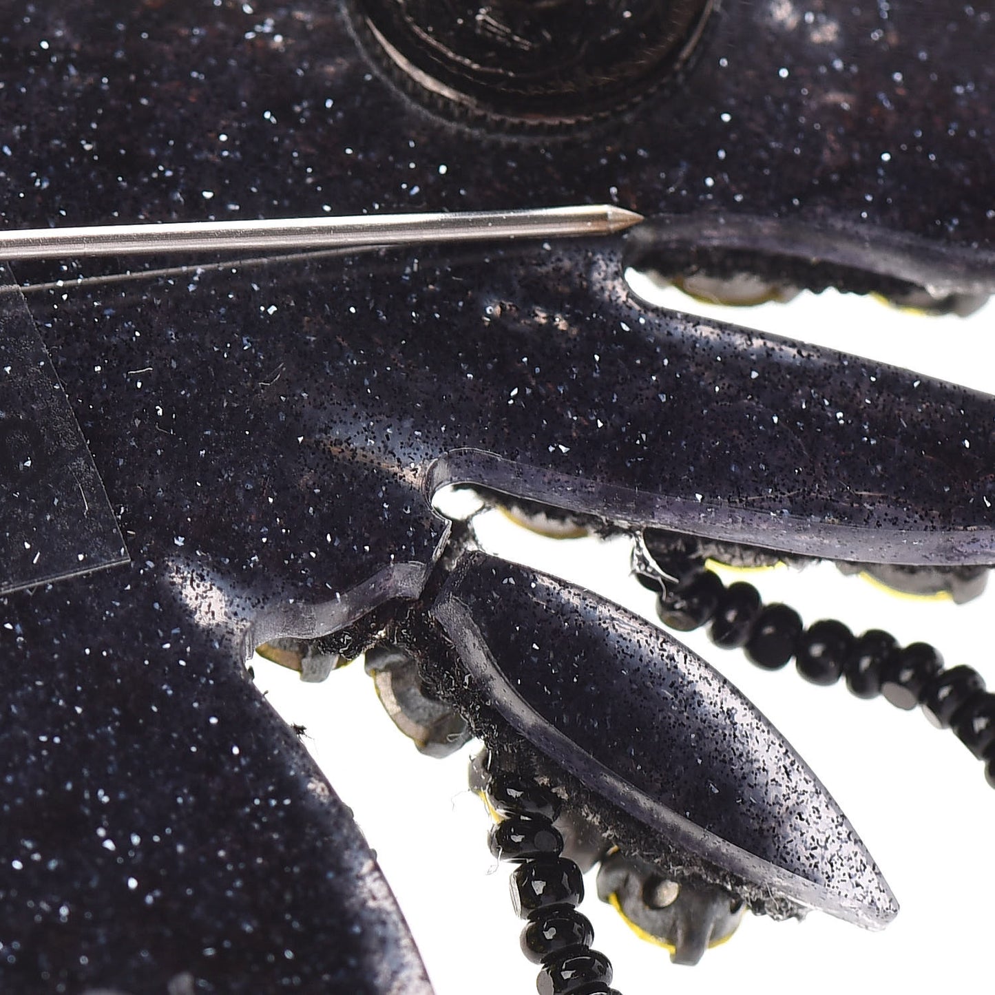 Metal Crystal Bee Brooch Black Yellow