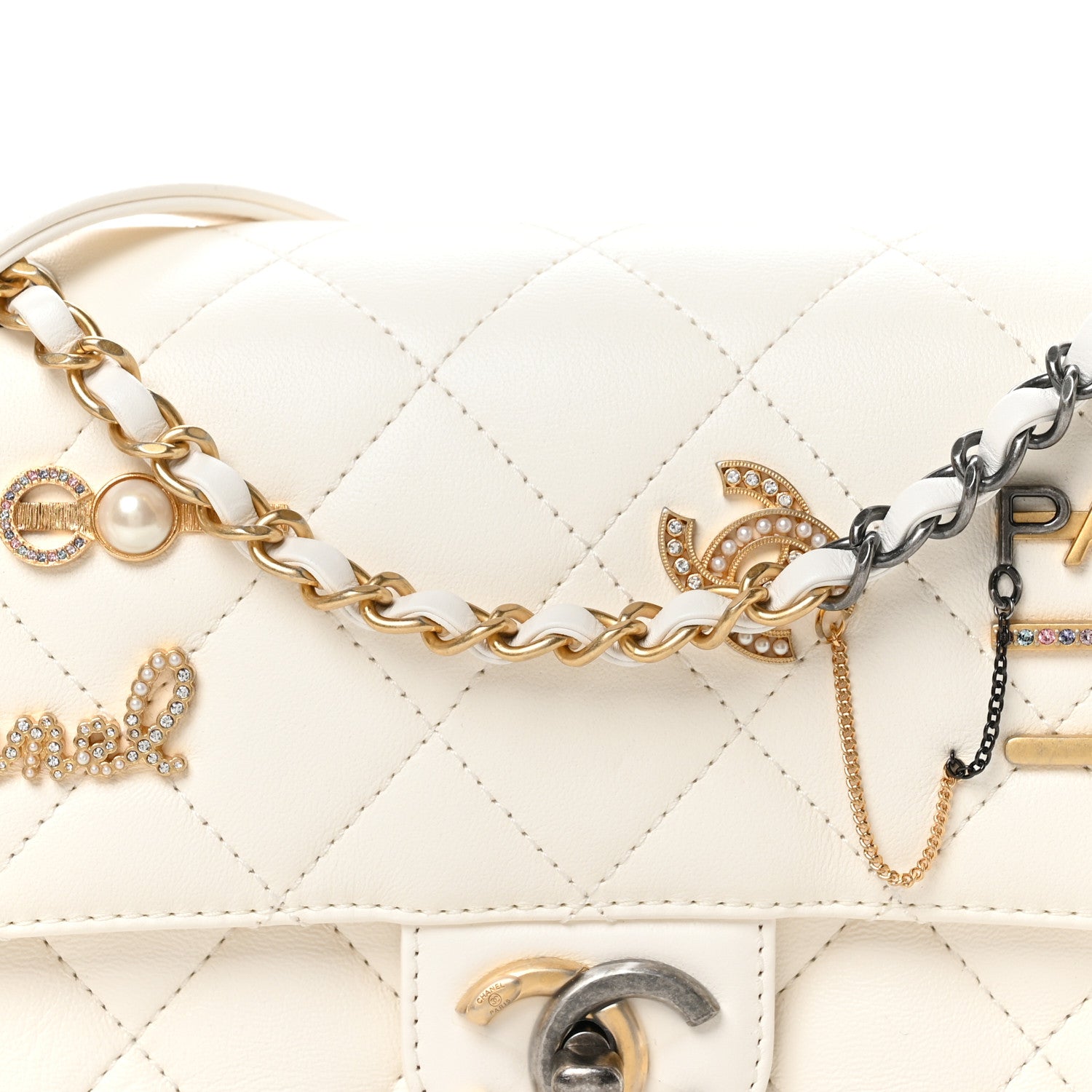 Chanel Lambskin Quilted Small Coco Clips Single Flap White 8 of 10