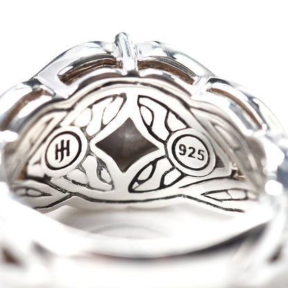 John Hardy JONH HARDY Sterling Silver Diamond Gray Sapphire Modern Chain Magic Cut Ring 54 7 5 of 5