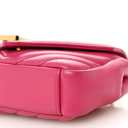 Saint Laurent Calfskin Matelasse Chevron Classic Monogram Baby Chain Bag Fuchsia 10 of 10