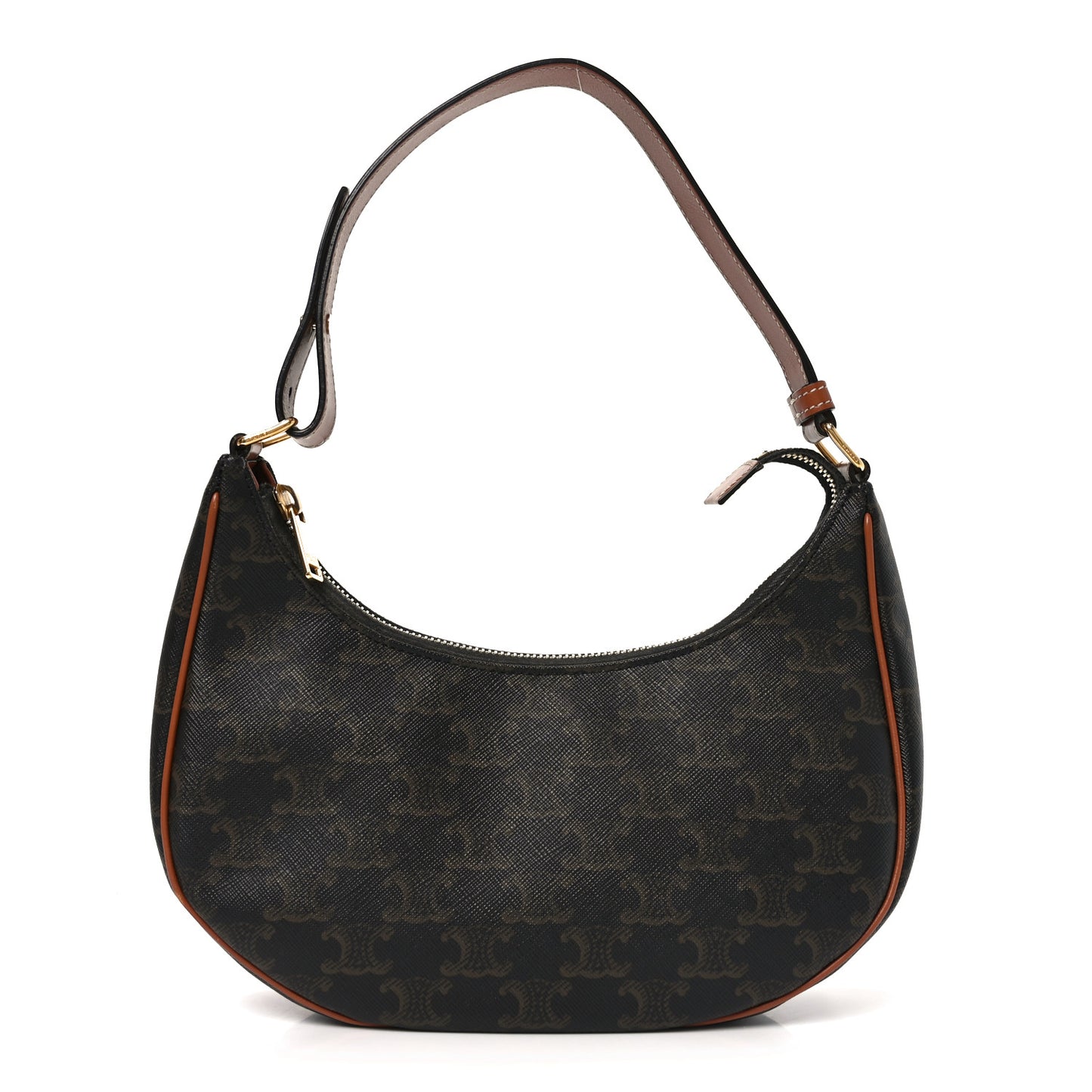 Triomphe Canvas Calfskin Ava Shoulder Bag Tan