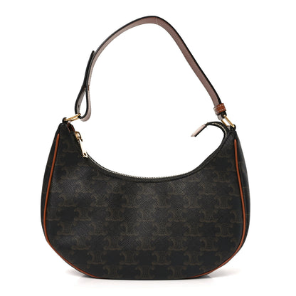 Celine Triomphe Canvas Calfskin Ava Shoulder Bag Tan 1 of 11